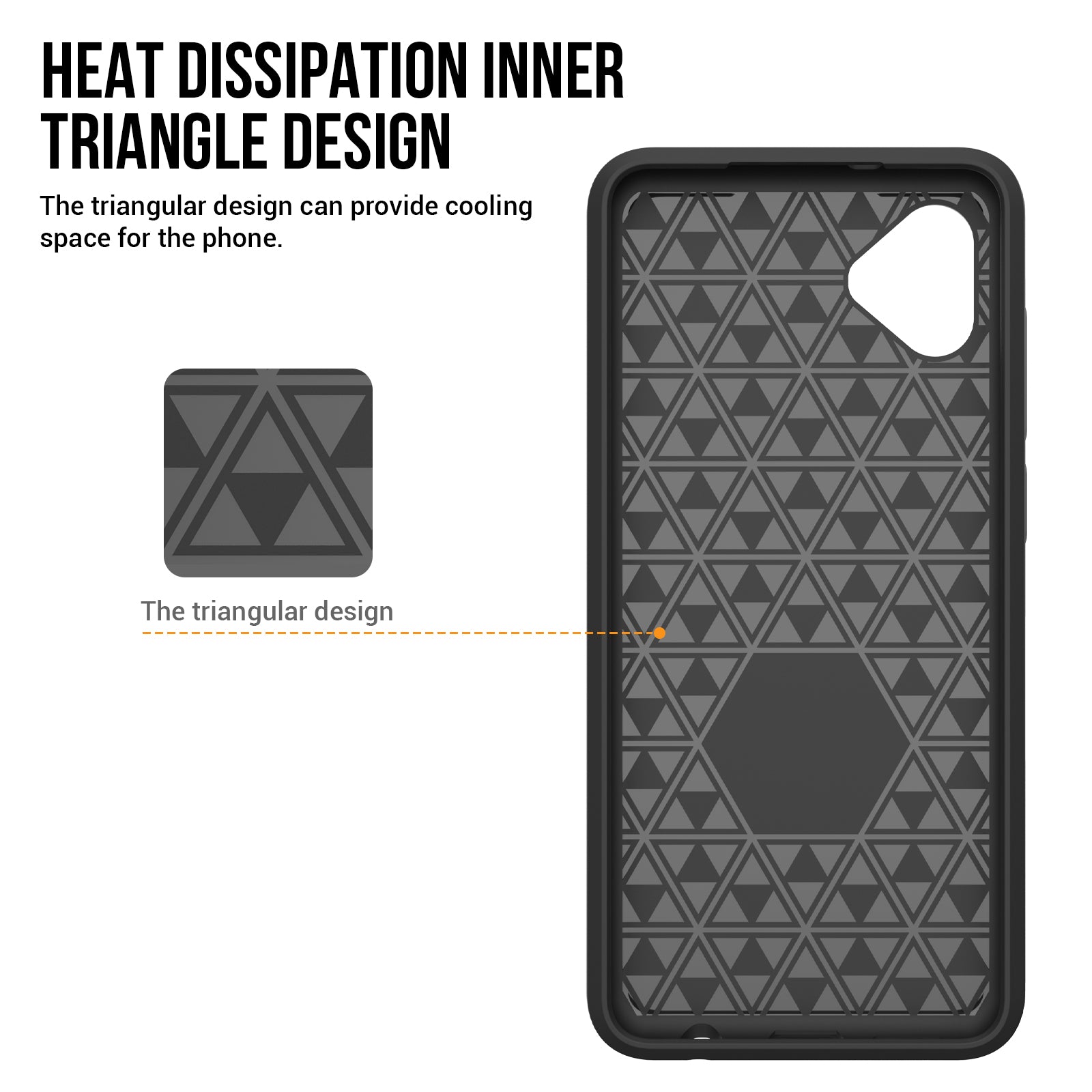 Anti-fall Phone Back Cover For Samsung Galaxy A04e 4G F04 4G M04 4G Triangle Heat Dissipation Soft TPU Hard PC Smartphone Case Anti-fall Phone Back Cover For Samsung Galaxy A04e 4G F04 4G M04 4G Triangle Heat Dissipation Soft TPU Hard PC Smartphone Case
